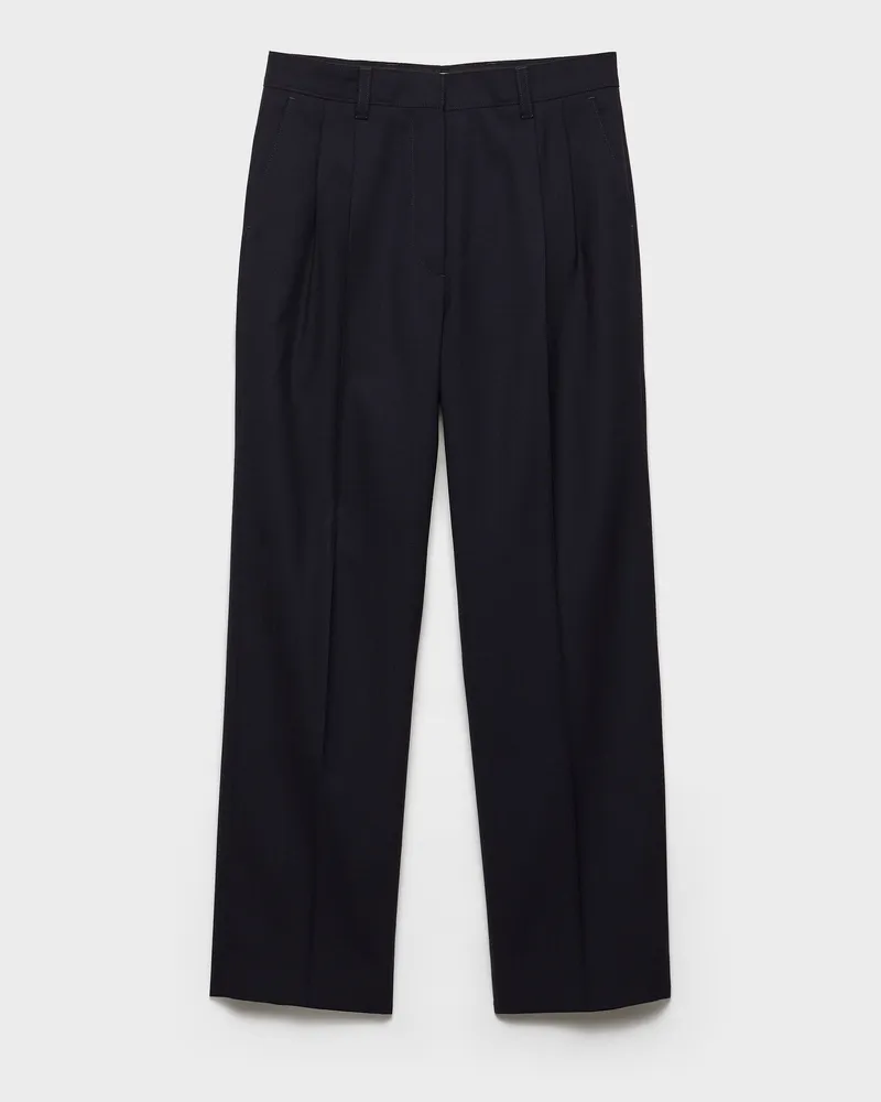 Prada Hose mit Ziersteppung Marineblau