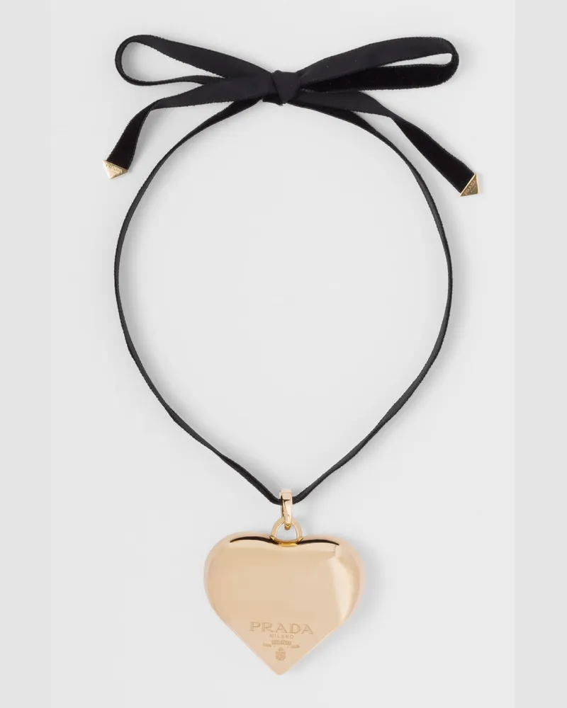Prada Eternal Gold Choker mit großem Anhänger aus Gelbgold Gold