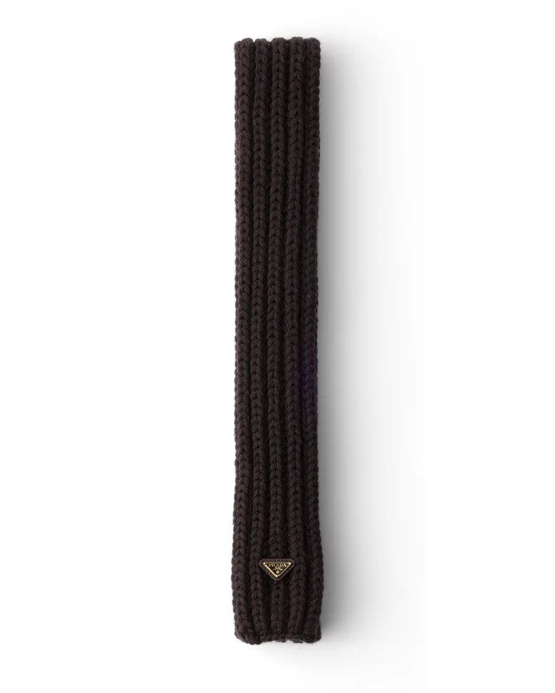 Prada Schal Aus Wolle, Damen, Dunkelbraun Dunkelbraun