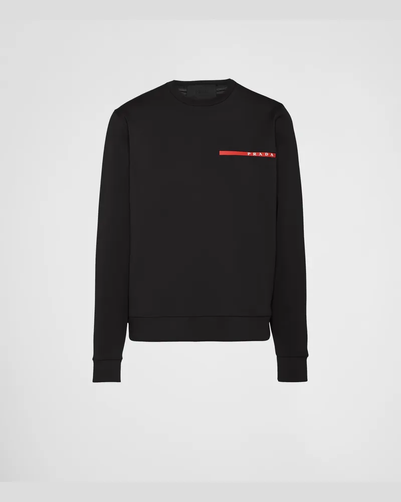 Prada Sweatshirt aus recyceltem Funktionsgewebe Schwarz