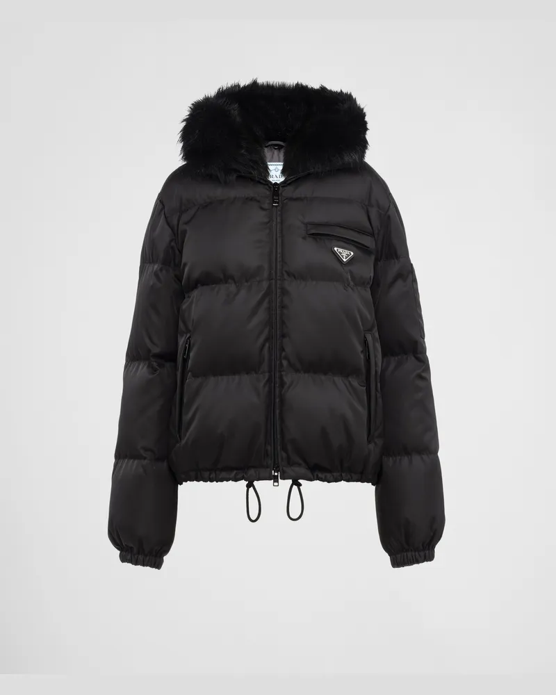 Prada Steppjacke aus Gabardine Re-Nylon Schwarz