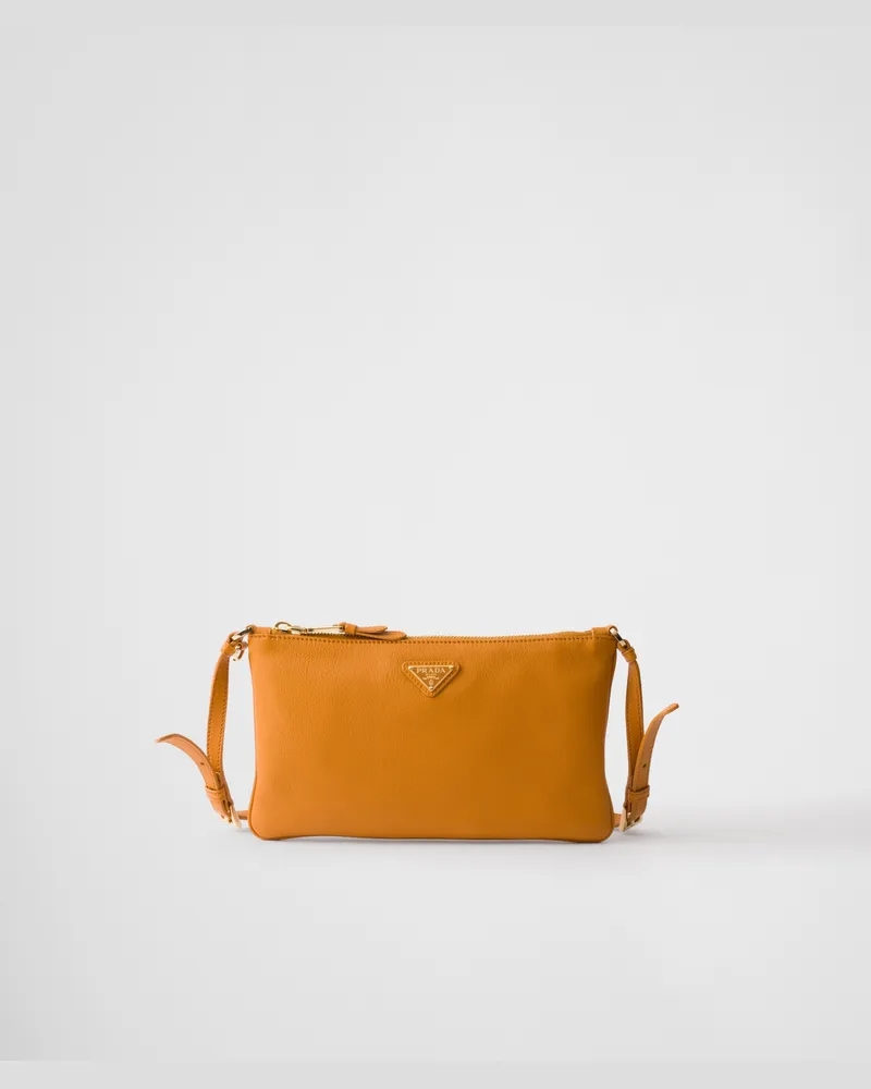 Prada Pouch aus Leder Bernstein