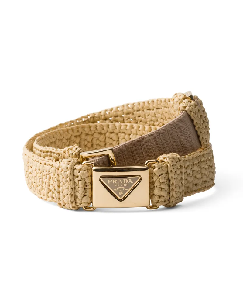 Prada Gehäkelter Gürtel, Damen, Natur, Größe Natur