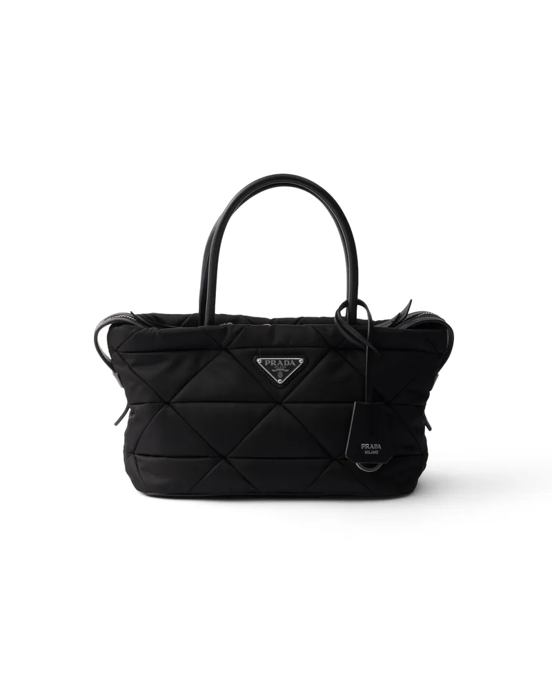 Prada Mittelgroße Tote Bag Aus Gepolstertem Re-nylon, Damen, Schwarz Schwarz