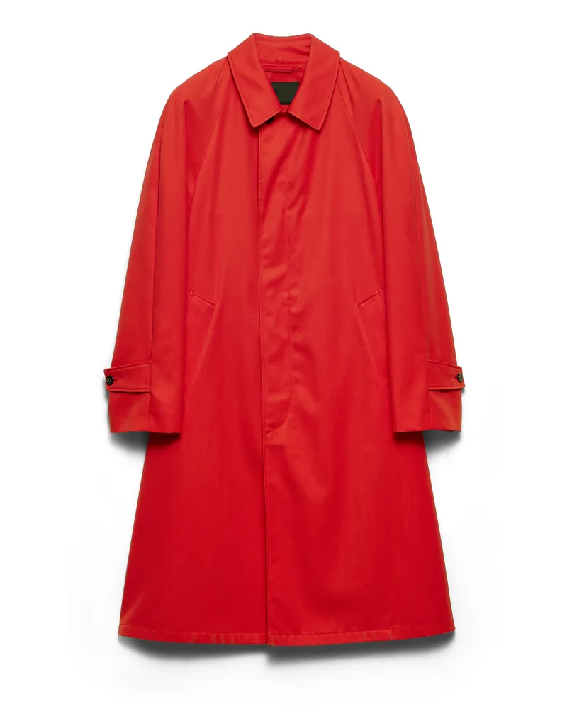 Prada Mantel Aus Technischer Gabardine, Herren, Rot, Größe Rot