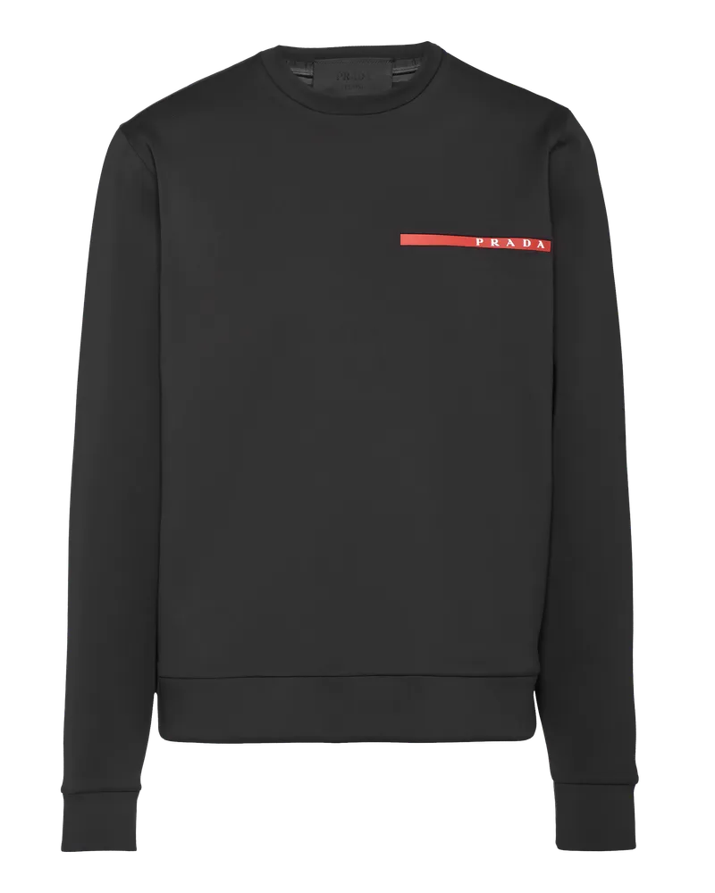 Prada Sweatshirt aus dopp. Jersey-Funktionsgewebe Schwarz