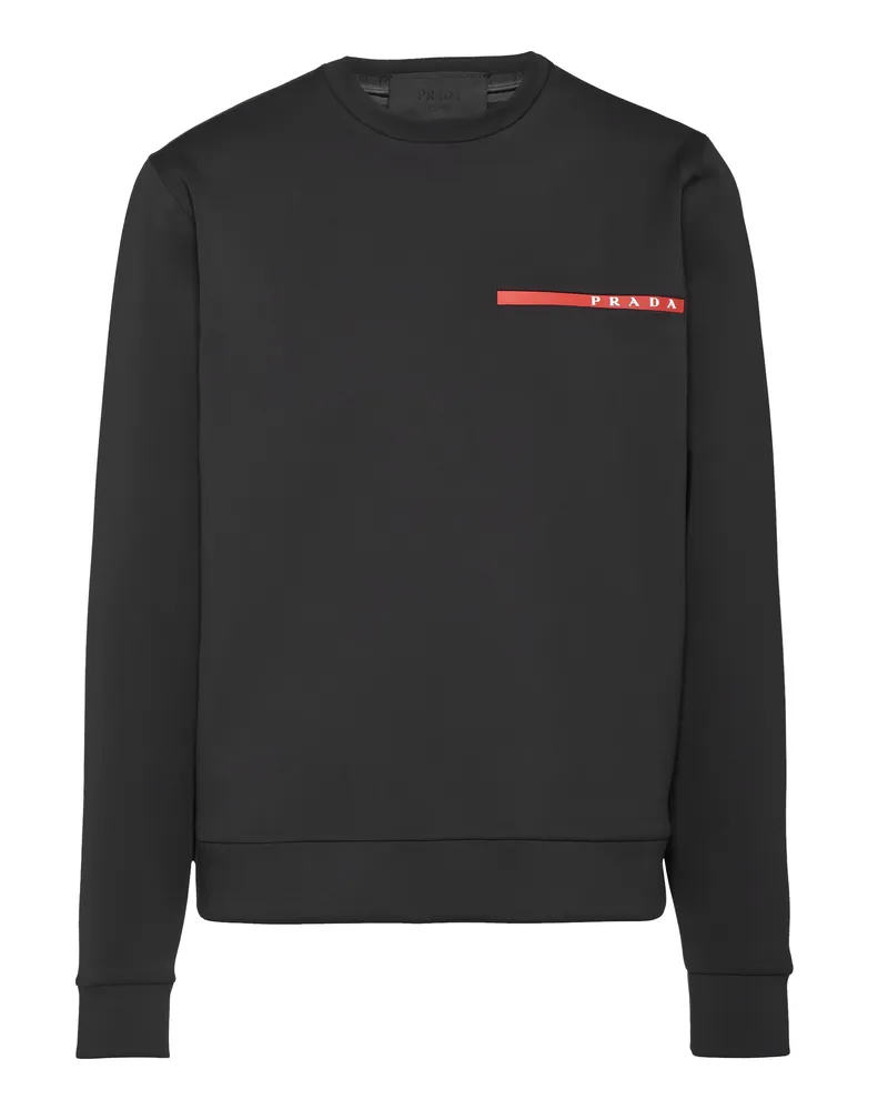 Prada Sweatshirt Aus Dopp. Jersey-funktionsgewebe, Herren, Schwarz, Größe Schwarz
