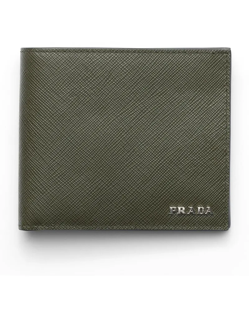 Prada Portemonnaie Aus Leder, Herren, Tarnung/burgunder Tarnung