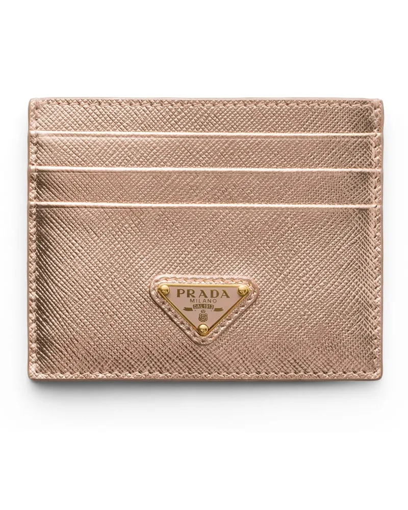Prada Kartenetui Aus Saffiano Leder, Damen, Puderrosa Puderrosa