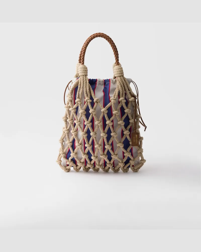 Prada Noué Mittelgroße Tasche aus Baumwoll-Makramee Kordel