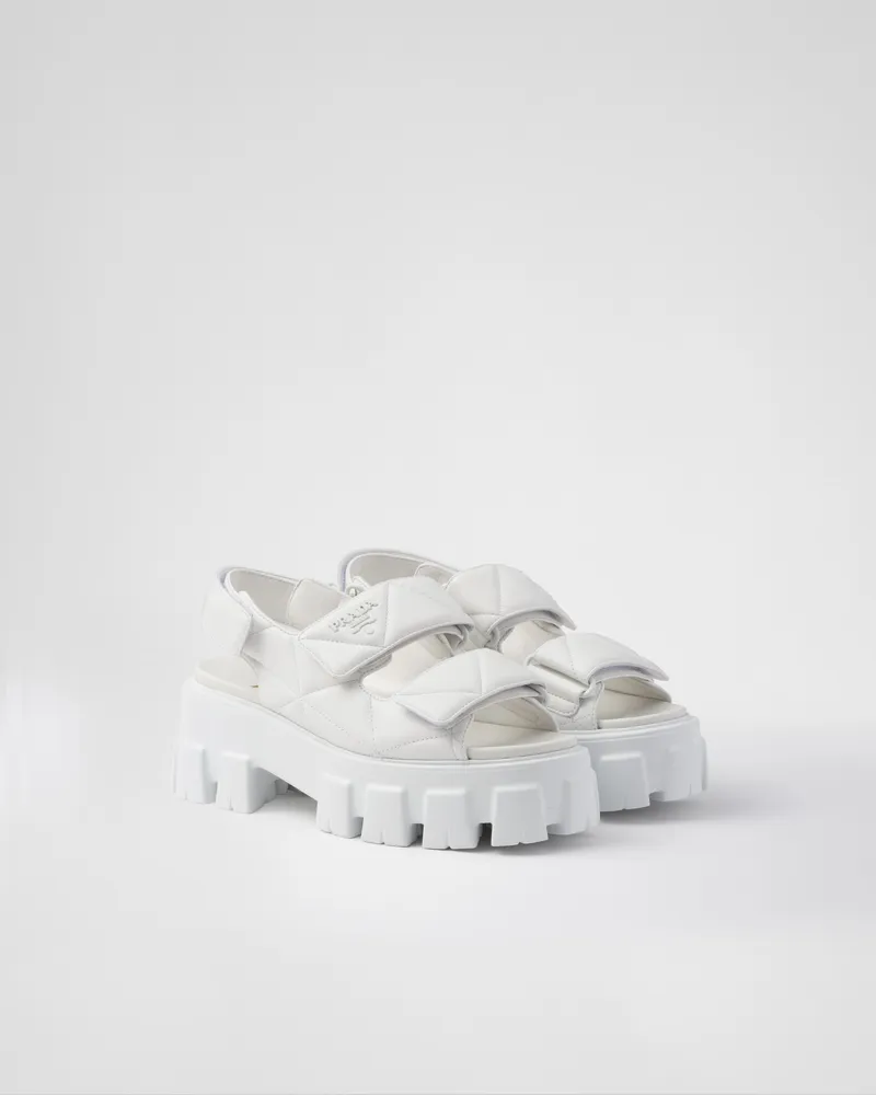 Prada Monolith Sandalen aus Nappa-Leder Weiss