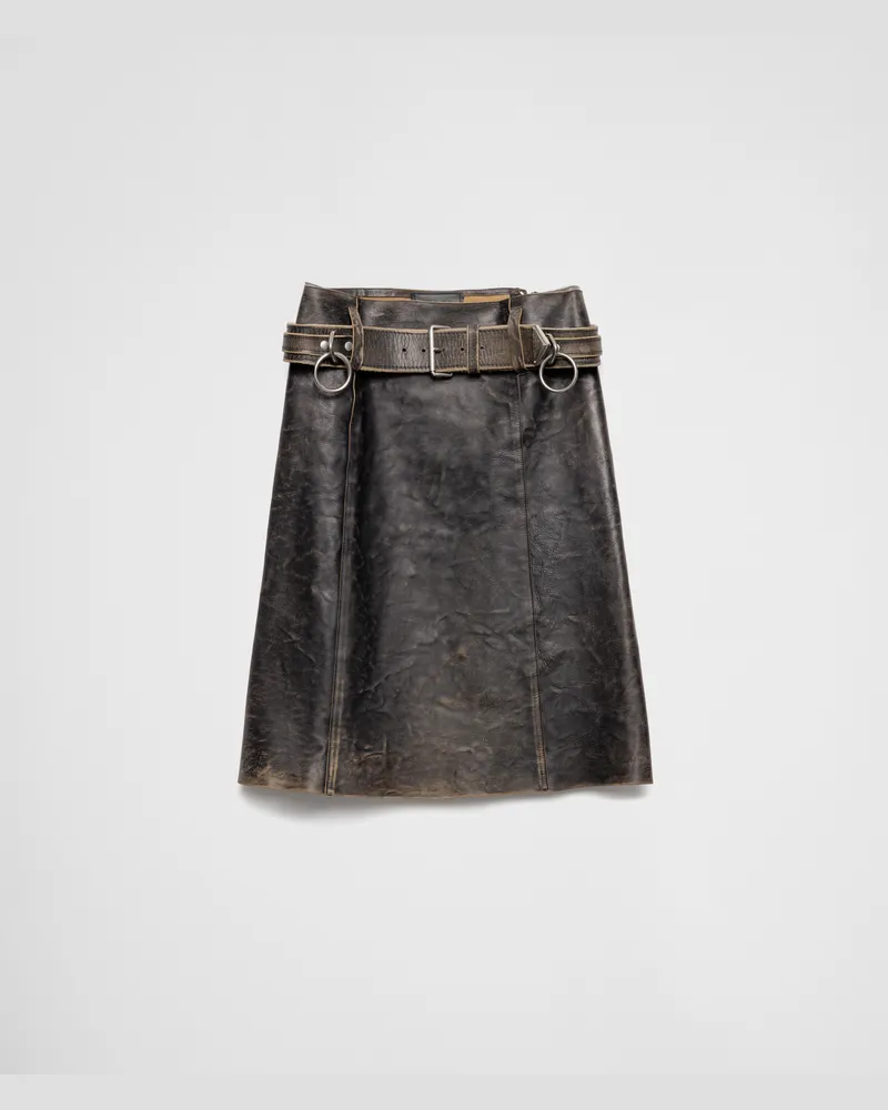 Prada Leder-Minirock Schwarz