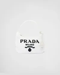 Prada Re-Edition 2000 Mini Bag aus Frottee Weiss