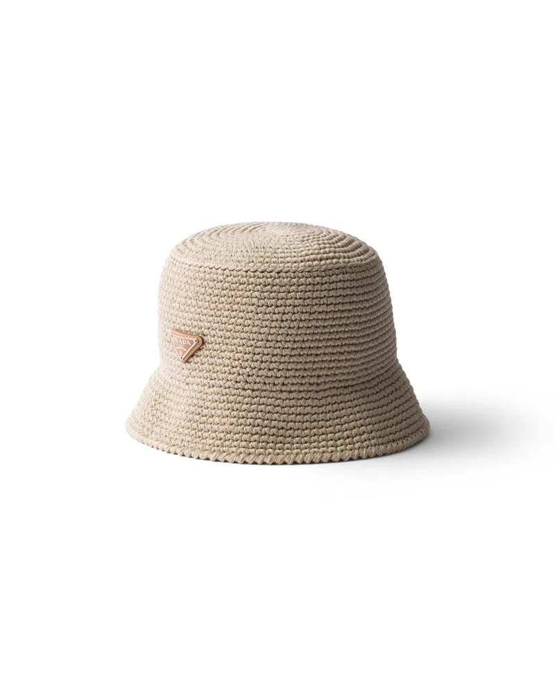Prada Gehäkelter Fischerhut, Herren, Wüstenbeige, Größe Wüstenbeige
