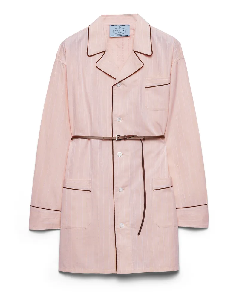 Prada Blusenkleid Aus Baumwolle, Damen, Pfirsich, Größe Pfirsich