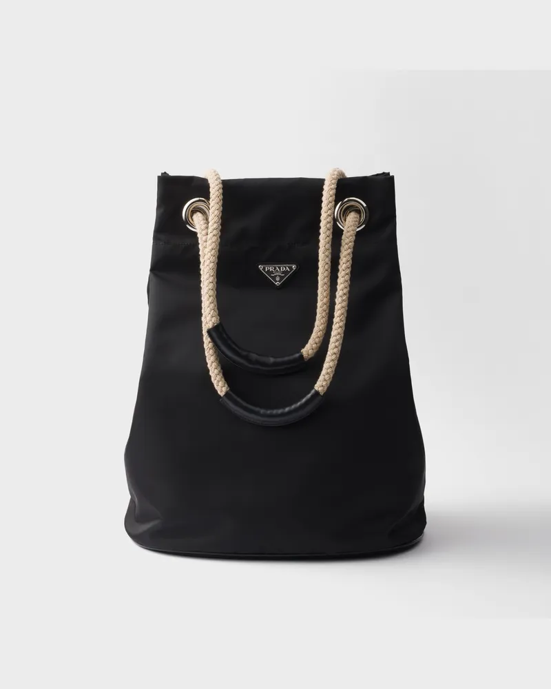 Prada Mariner Mittelgroße Tote Bag aus Re-Nylon Schwarz