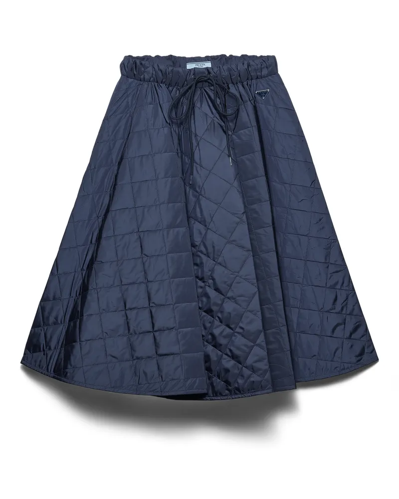 Prada Tellerrock Aus Re-nylon, Damen, Königsblau, Größe Königsblau