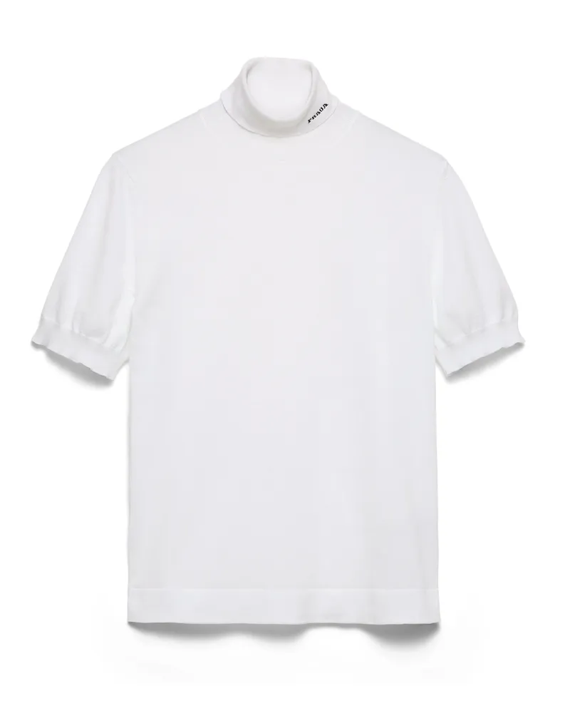 Prada Rollkragenpullover Aus Baumwolle, Herren, Weiss, Größe Weiss