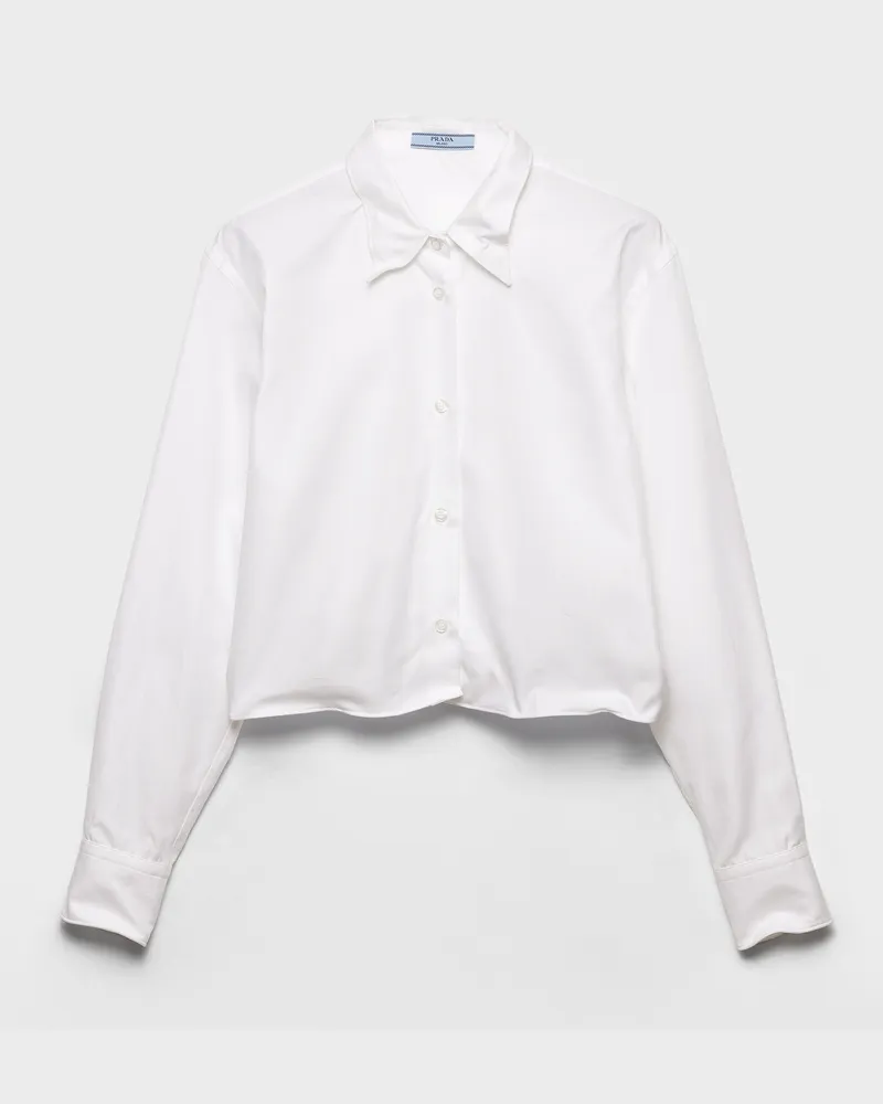 Prada Formbares Hemd aus Baumwolle Weiss