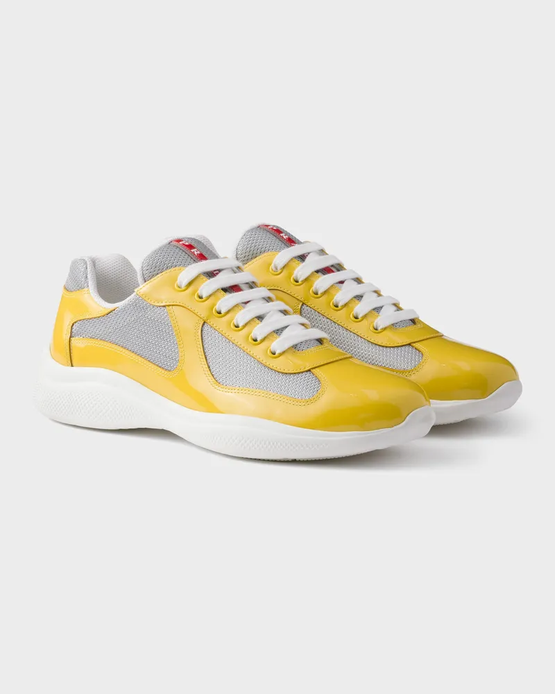 Prada America’s Cup Sneaker aus Lackleder und Funktionsgewebe Sonnengelb