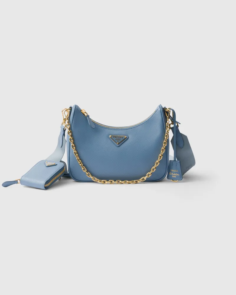 Prada Re-Edition 2005 Tasche aus Saffiano-Leder Astralblau