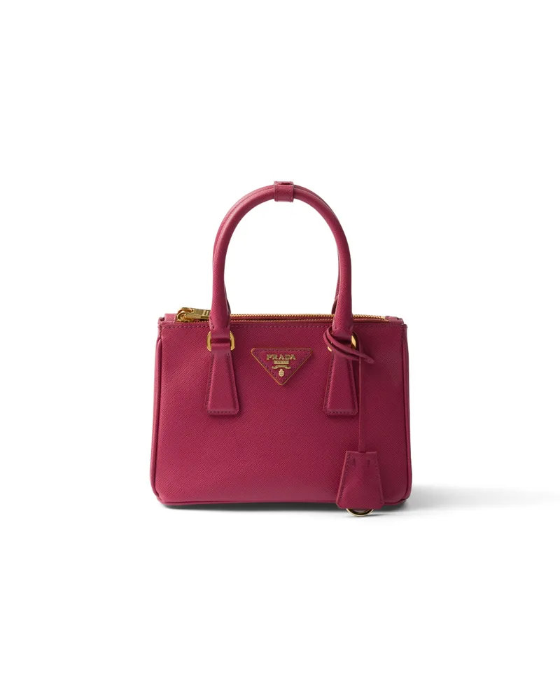 Prada Galleria Mini Bag Aus Saffiano-leder, Damen, Heiderosa Heiderosa