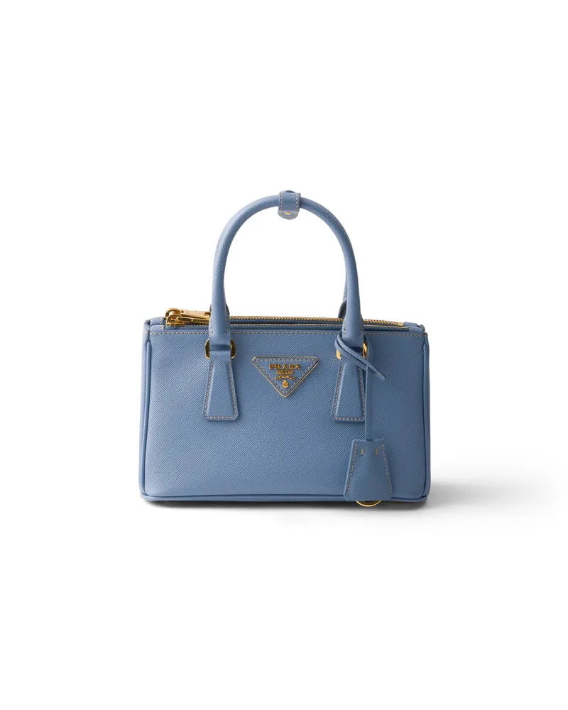 Prada Galleria Mini Bag Aus Saffiano-leder, Damen, Aviation/blau Aviation