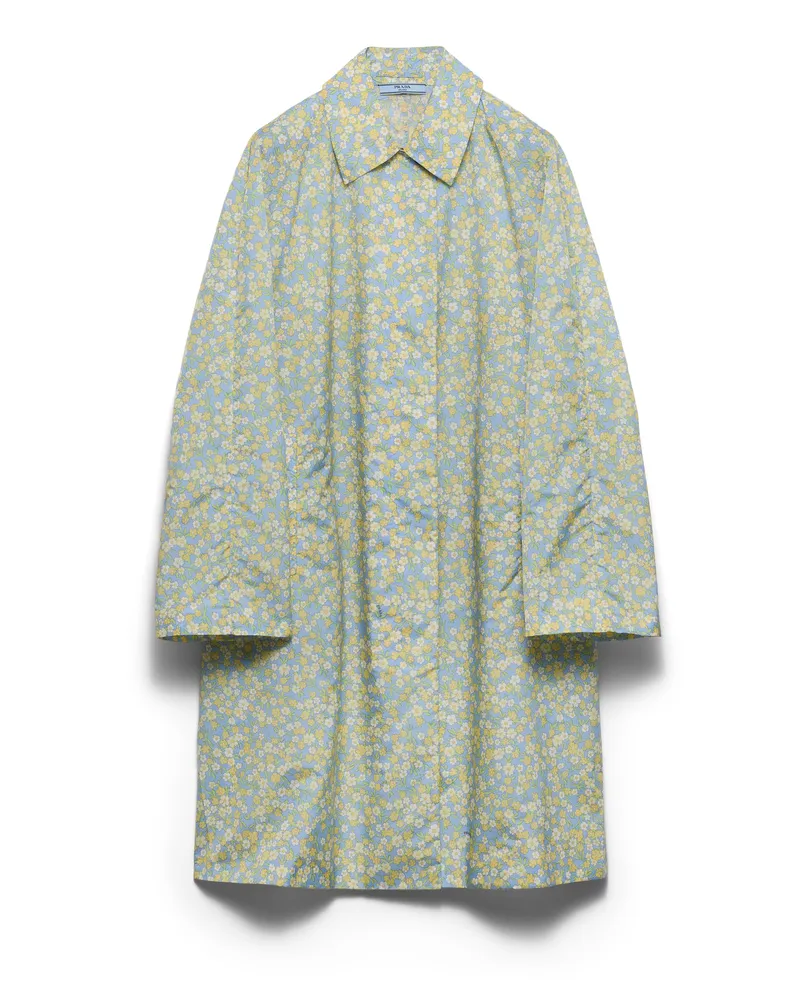 Prada Regenmantel Aus Bedrucktem Re-nylon, Damen, Creme, Größe Creme