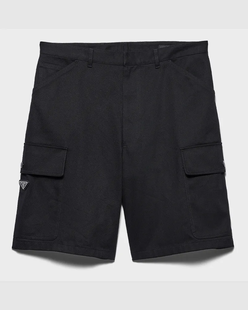 Prada Bermudas aus Baumwolle Schwarz