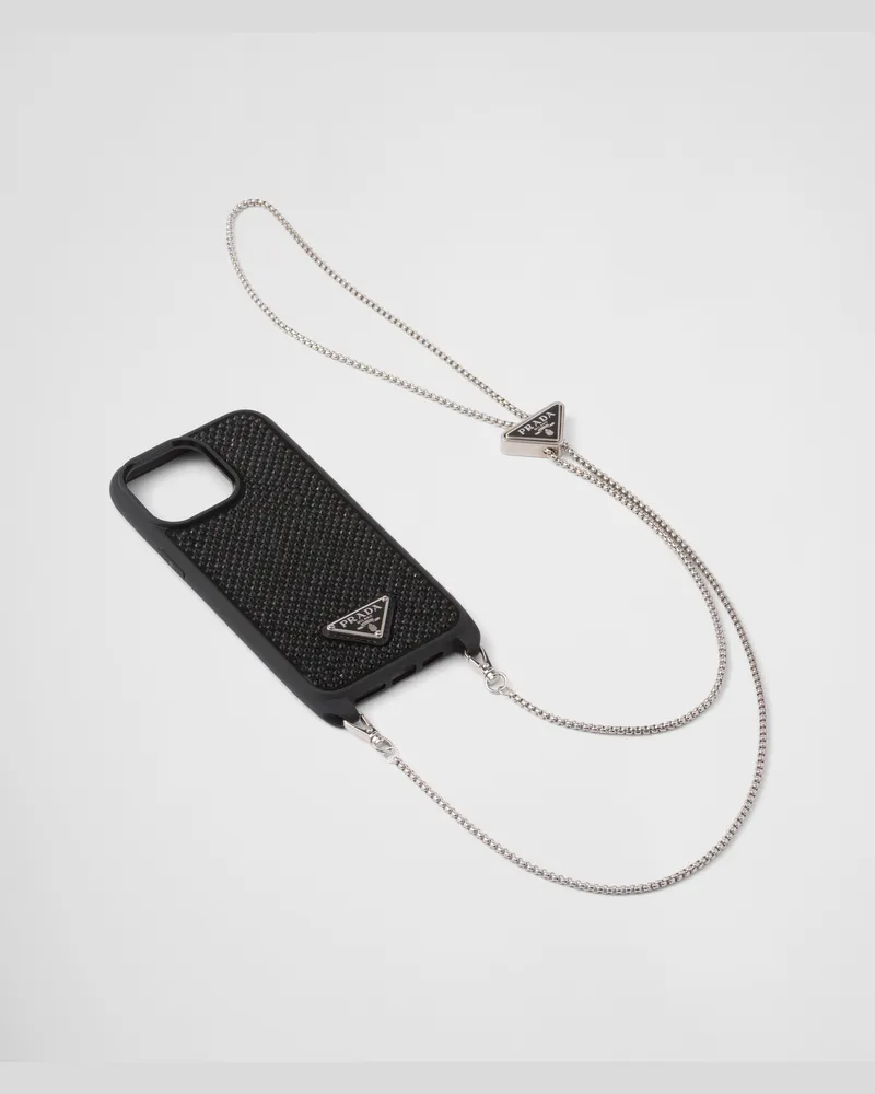 Prada Hülle für iPhone 14 Pro Schwarz