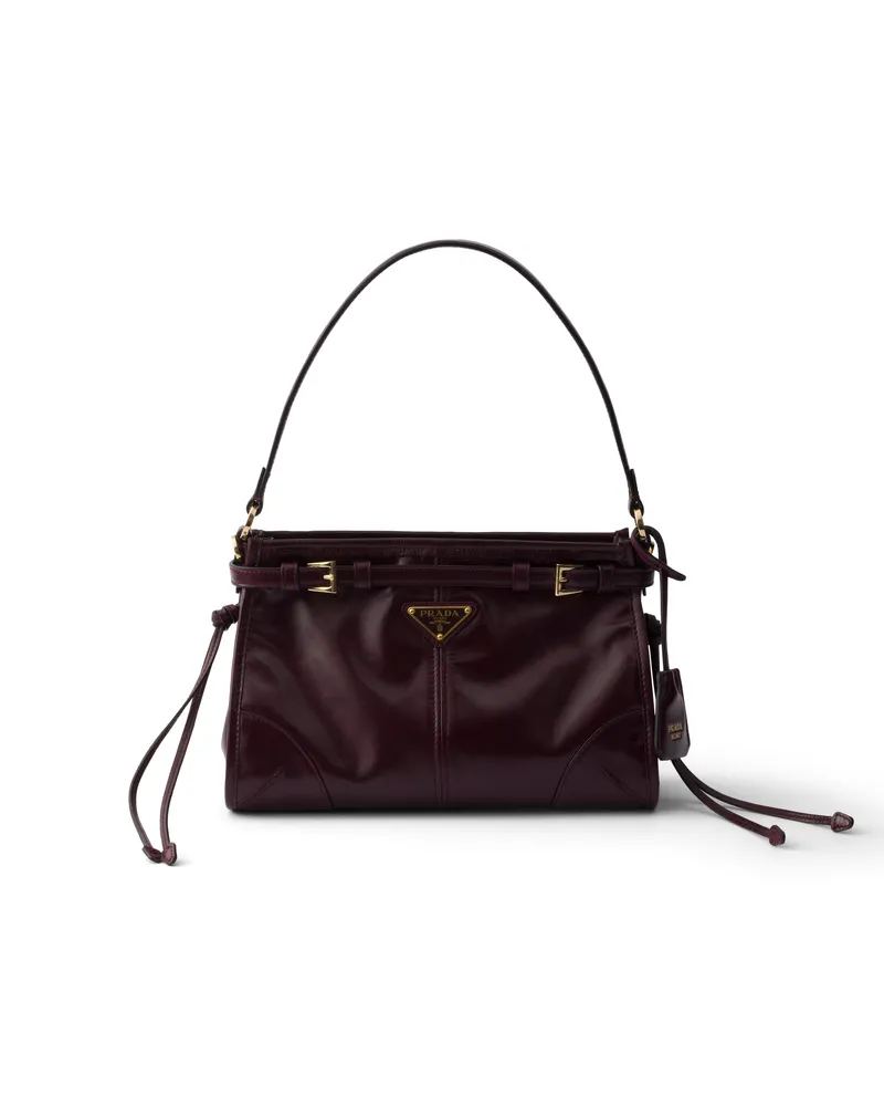 Prada Kleine  Bonnie Handtasche Aus Leder, Damen, Burgunder Burgunder