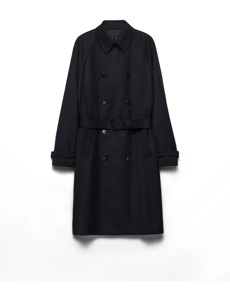 Prada Mantel Aus Wolle, Herren, Blau, Größe Blau