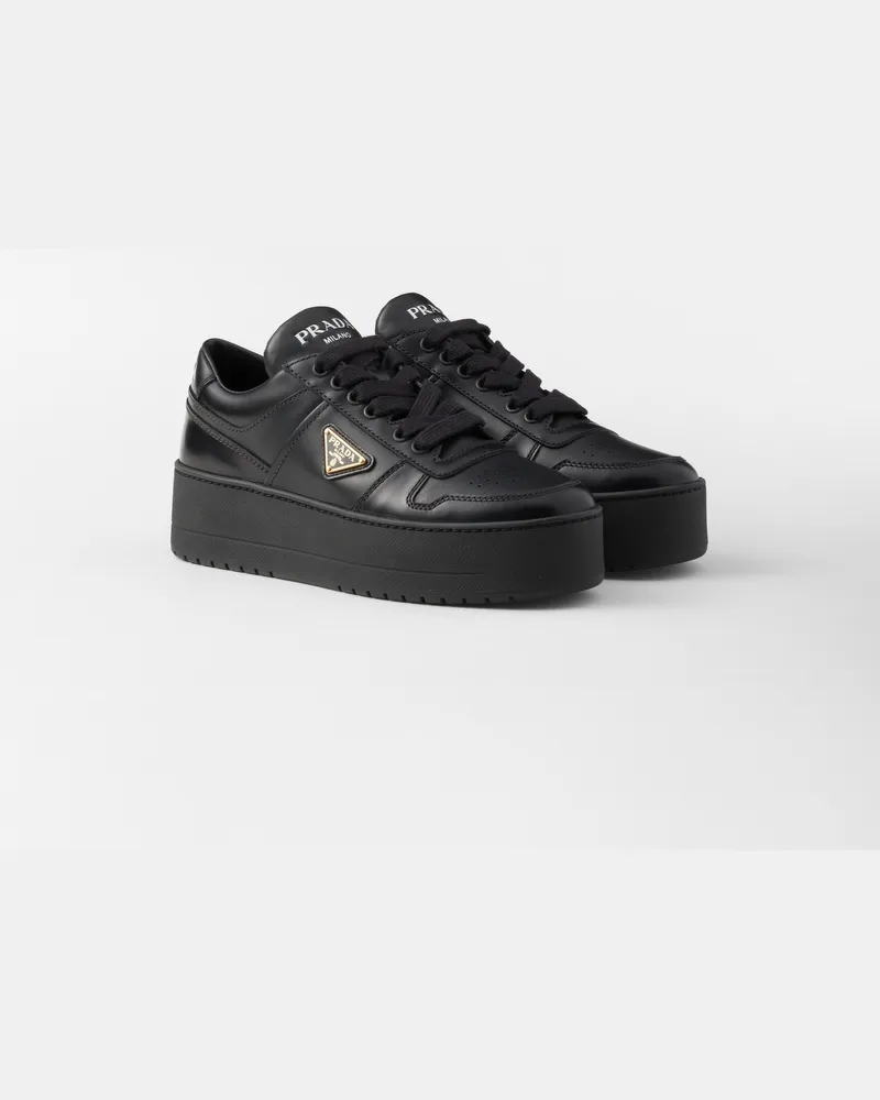 Prada Downtown Bold Sneaker aus Leder Schwarz
