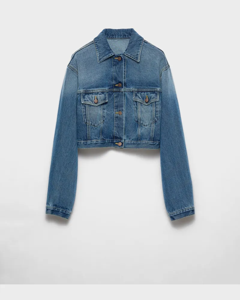 Prada Blousonjacke aus Denim Hellblau