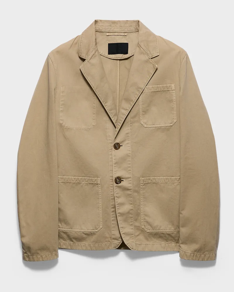 Prada Einreihige Jacke aus Baumwolle Kordel