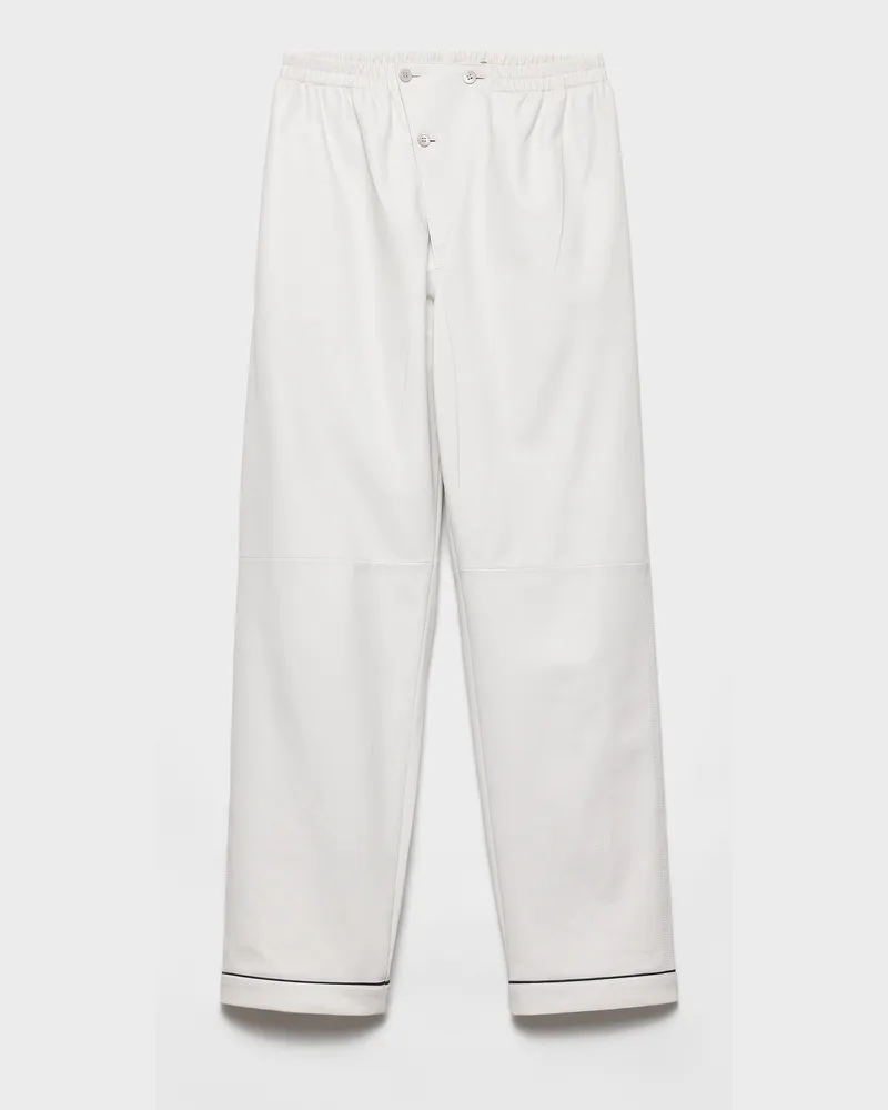 Prada Hose aus Nappa-Leder Weiss