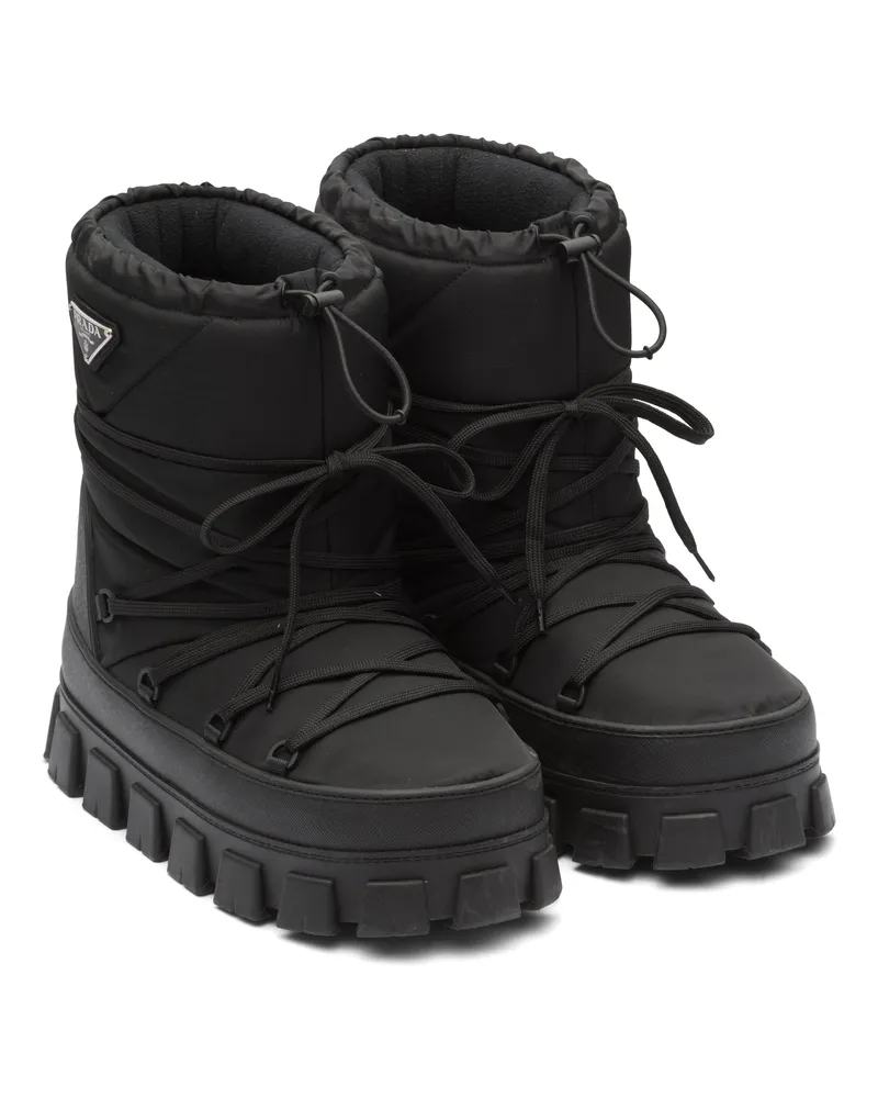 Prada Après-ski-stiefeletten Aus Gabardine-re-nylon, Herren, Schwarz, Größe Schwarz