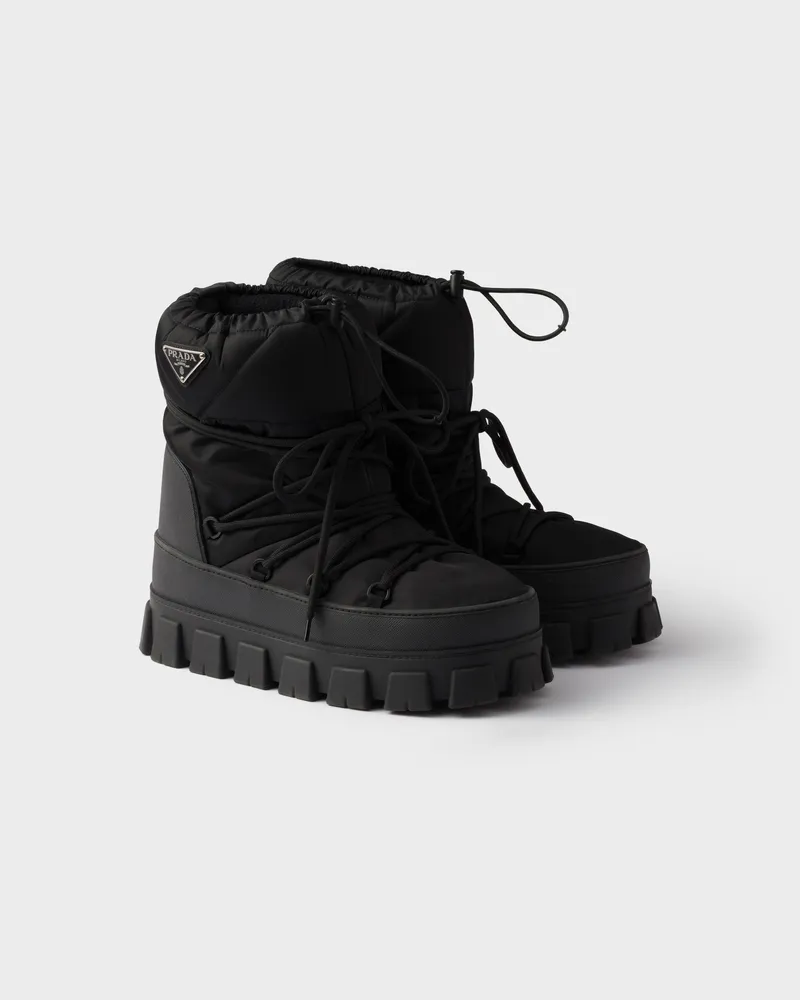 Prada Après-Ski-Stiefeletten aus Gabardine-Re-Nylon Schwarz