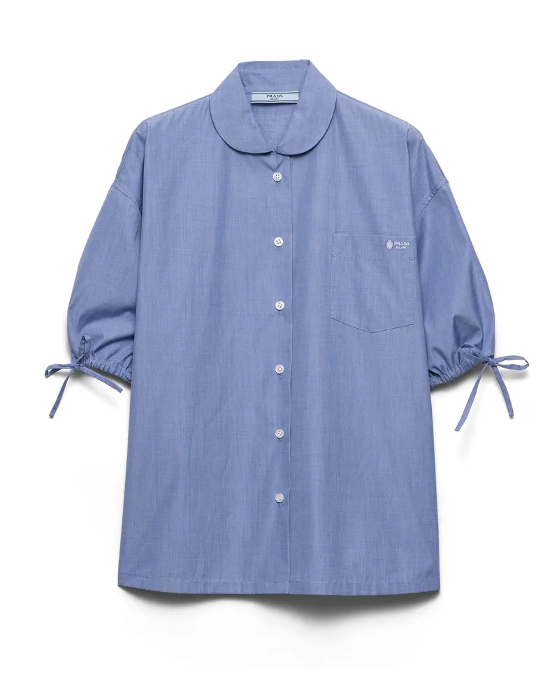 Prada Fil-à-fil-hemd, Damen, Blau, Größe Blau