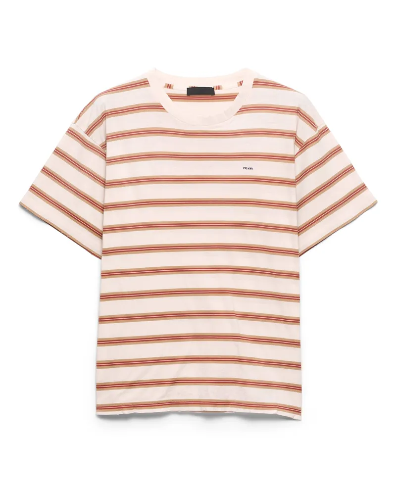 Prada T-shirt Aus Baumwolle, Herren, Opal/camel, Größe Opal