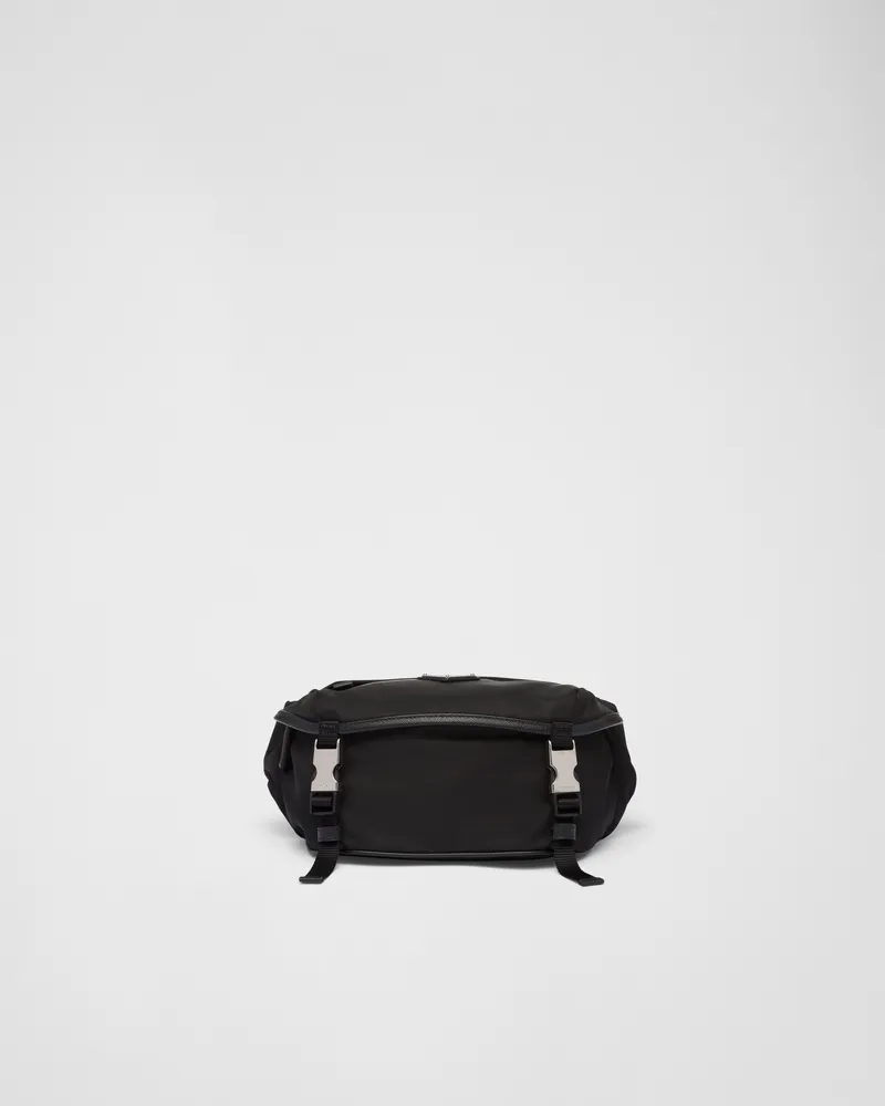Prada Schultertasche Aus Re-nylon Und Saffiano-leder, Herren, Schwarz Schwarz