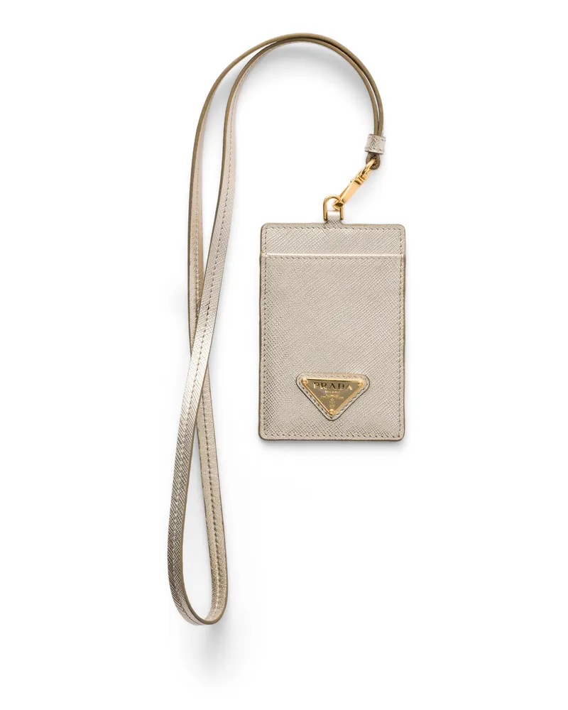Prada Ausweisetui Aus Saffiano Leder, Damen, Pyrit Pyrit