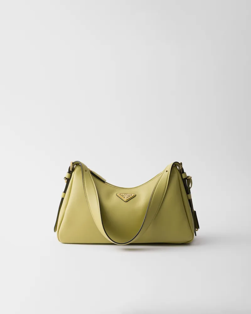 Prada Mittelgroße  Aimée Schultertasche aus Leder Pistazie