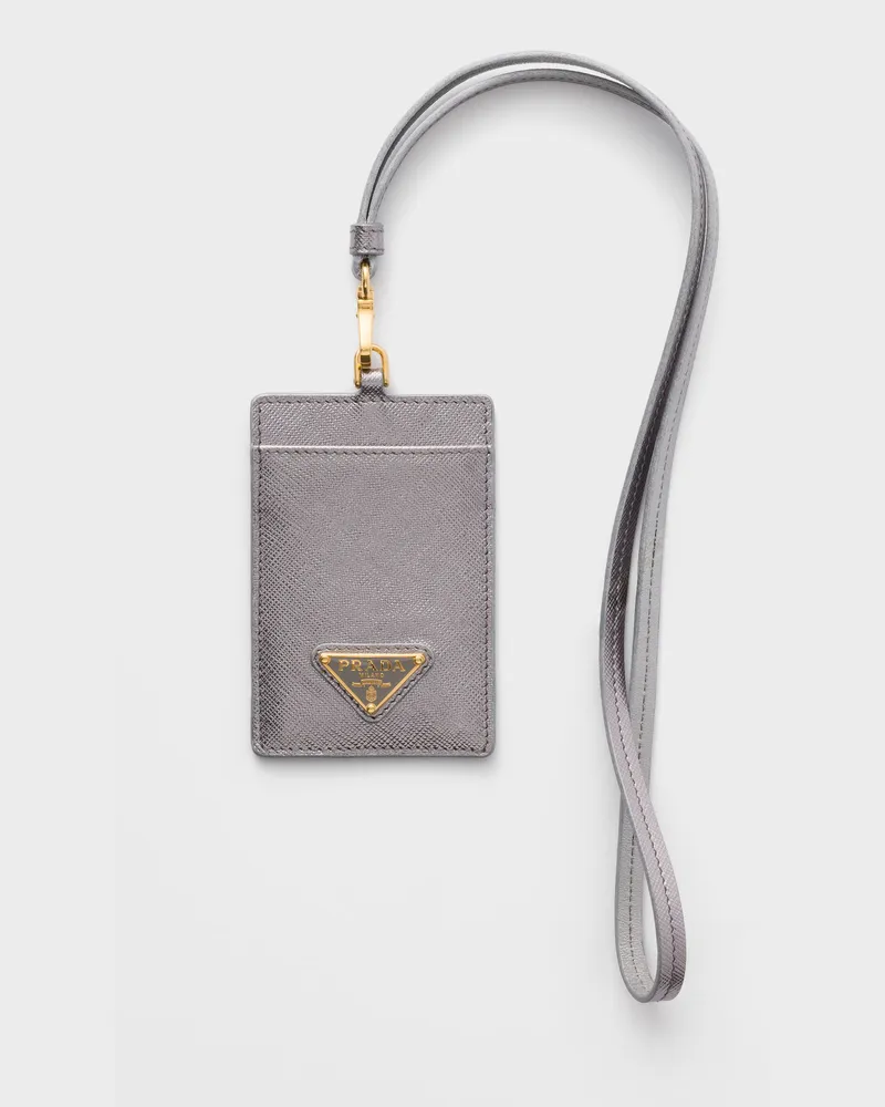 Prada Ausweisetui aus Saffiano Leder Chrom