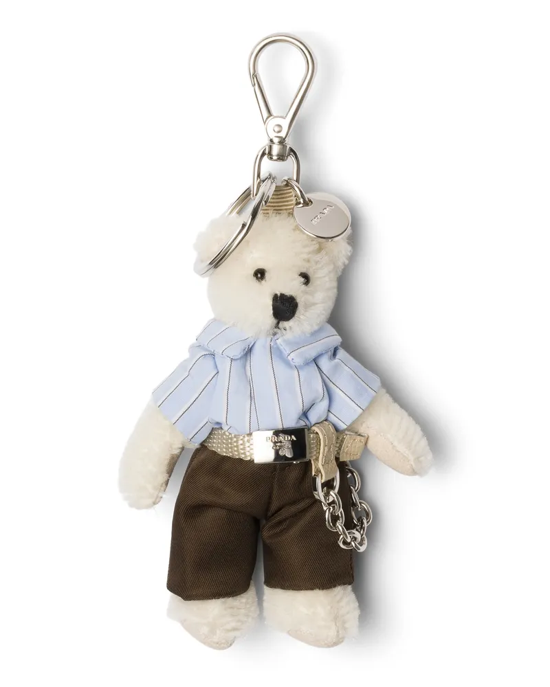 Prada Teddy-schlüsselanhänger, Herren, Weiss Weiss
