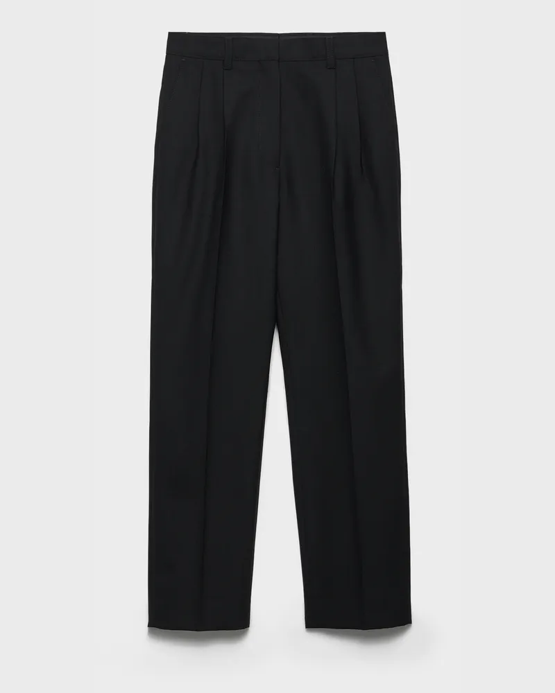 Prada Hose mit Ziersteppung Schwarz