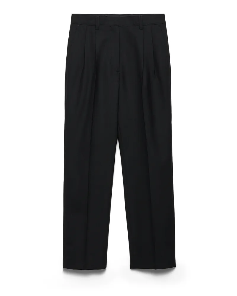 Prada Hose Mit Ziersteppung, Damen, Schwarz, Größe Schwarz