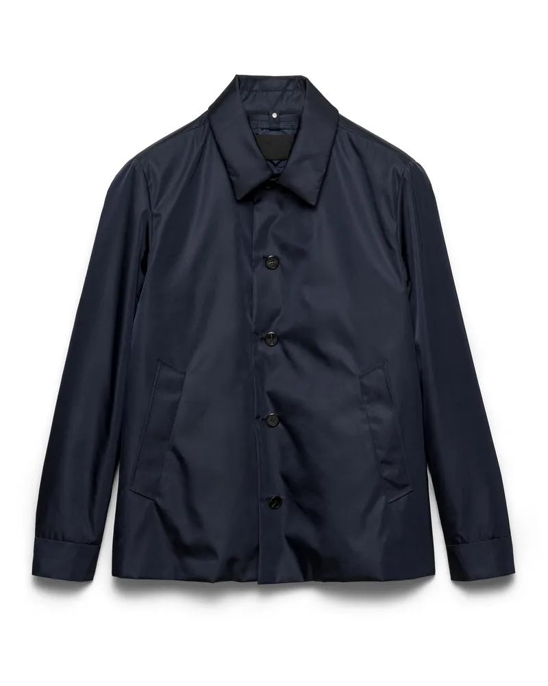 Prada Blousonjacke Aus Re-nylon, Herren, Blau, Größe Blau