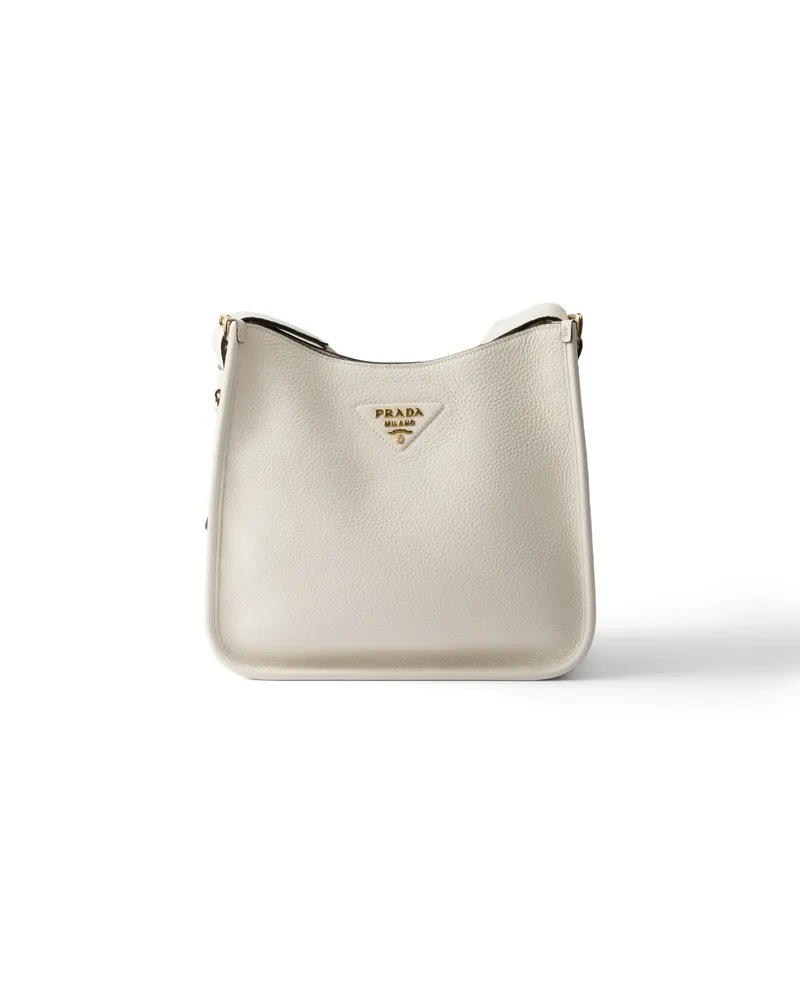 Prada Mittelgroße Tasche Aus Leder, Damen, Weiss Weiss