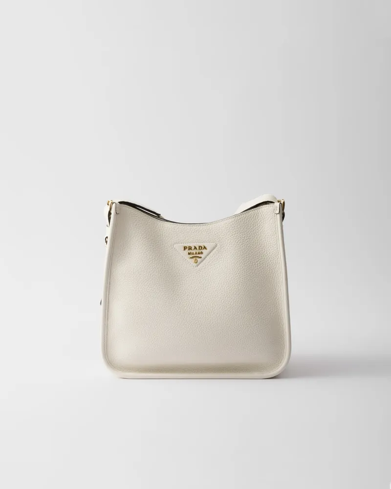 Prada Mittelgroße Tasche aus Leder Weiss